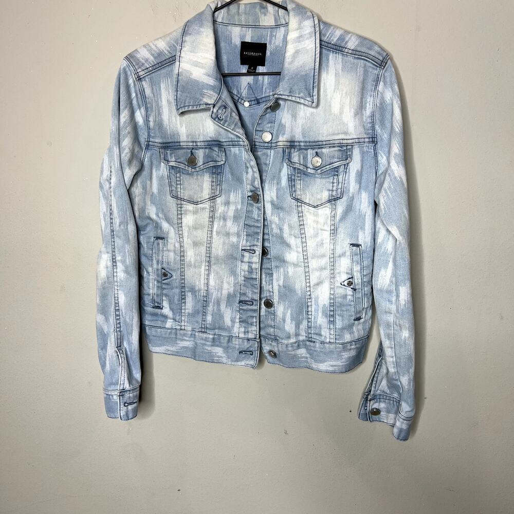 Liverpool Blue Super Bleach Button Front Classic‎ Jean Jacket Women's Size Small
